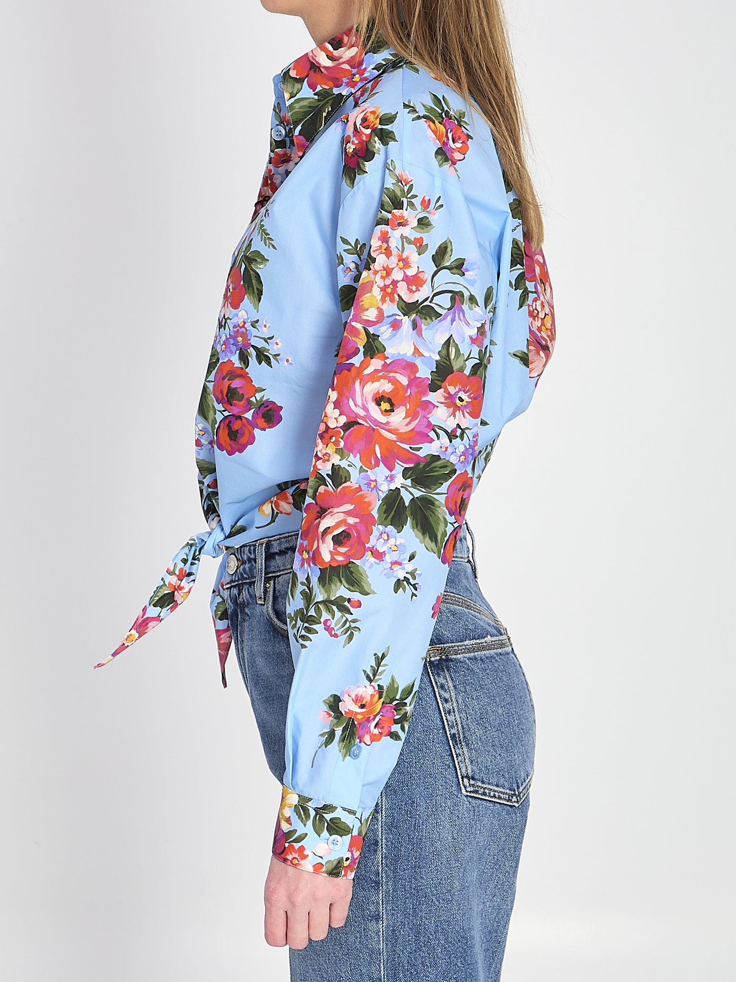 DOLCE&amp;GABBANA 40 floral bouquet-print cotton shirt