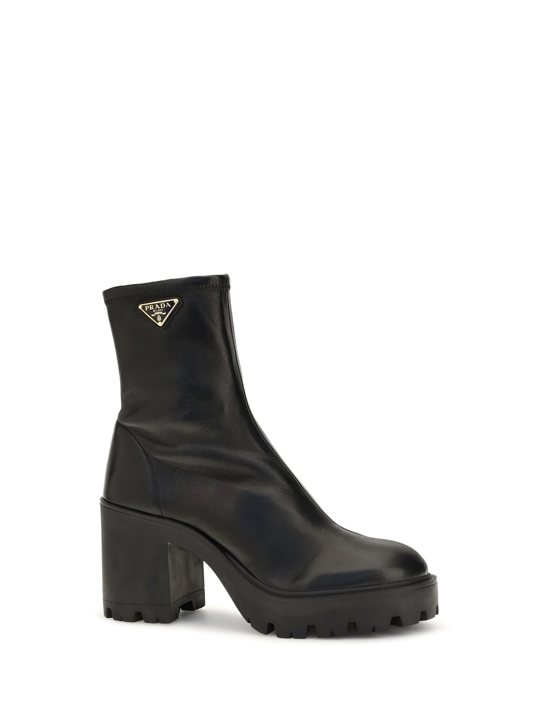 PRADA 36 stretch leather platform ankle boots