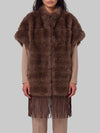 faux fur cape with fringe