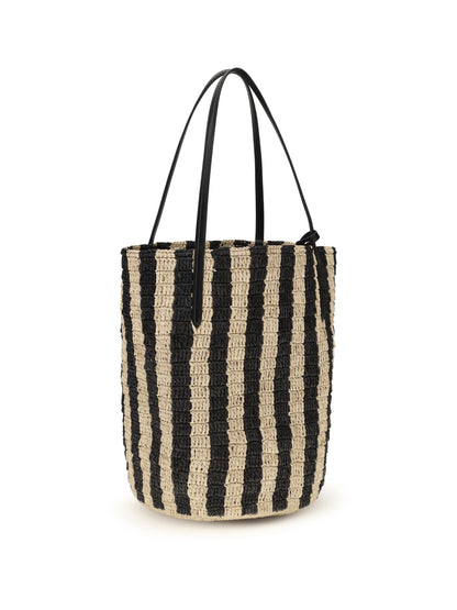 VALENTINO GARAVANI OS striped raffia bucket bag 