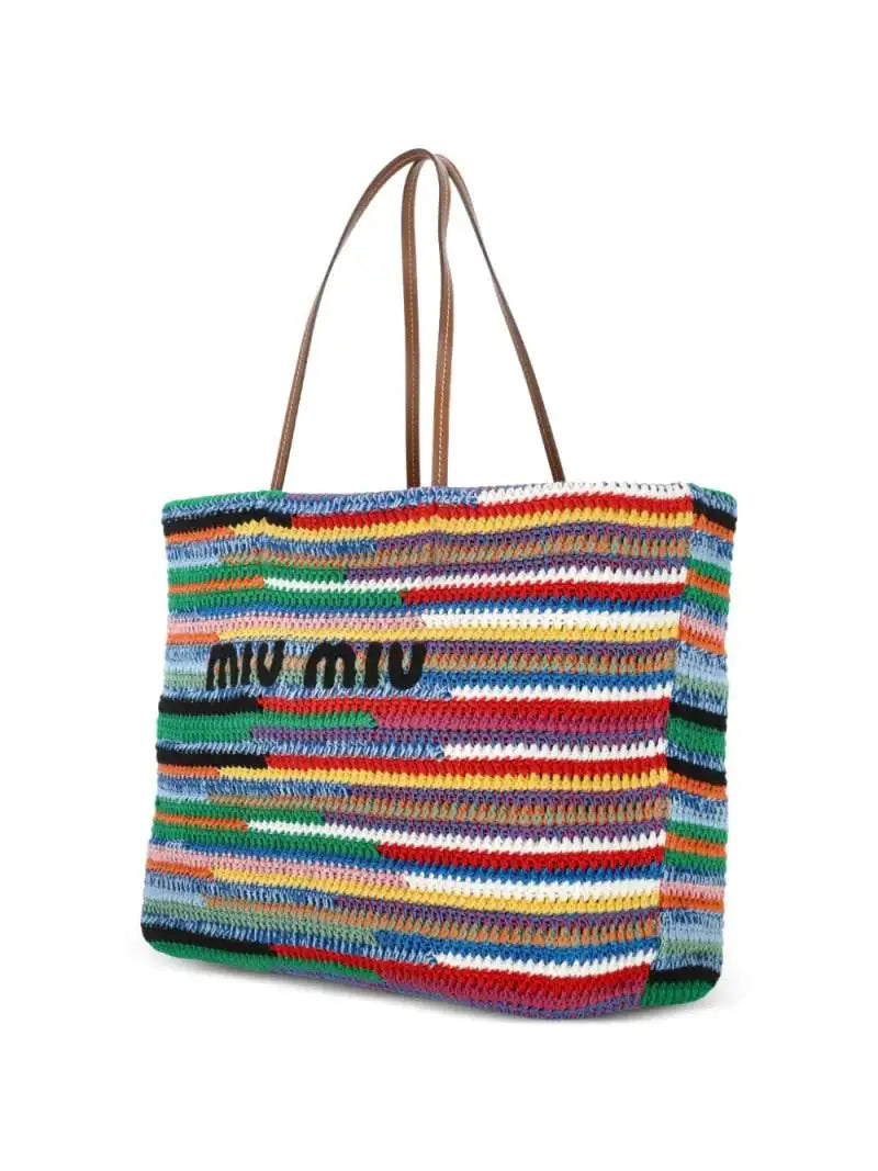 Crochet Multicolor Raffia Tote