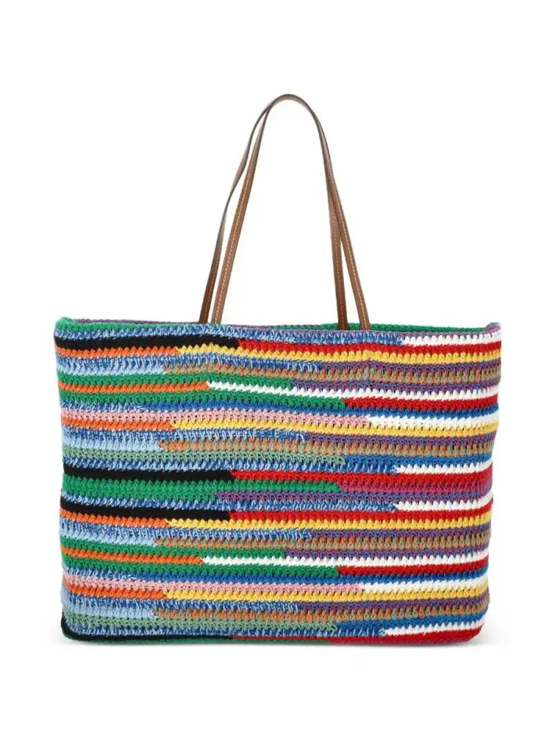 Crochet Multicolor Raffia Tote