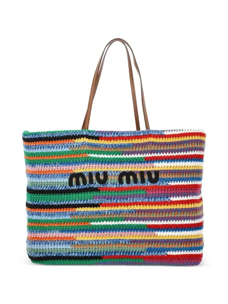 Crochet Multicolor Raffia Tote