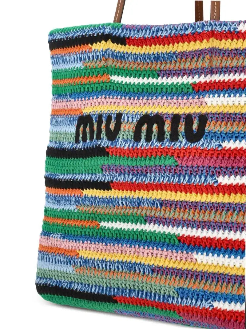 Crochet Multicolor Raffia Tote