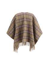 BURBERRY OS wool and cashmere check cape