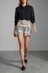 fraga shorts in all-over floral print cotton canvas