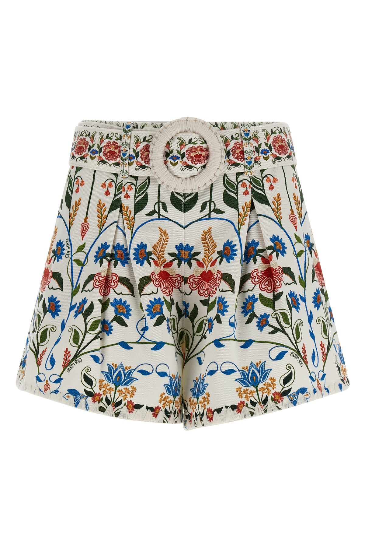 fraga shorts in all-over floral print cotton canvas