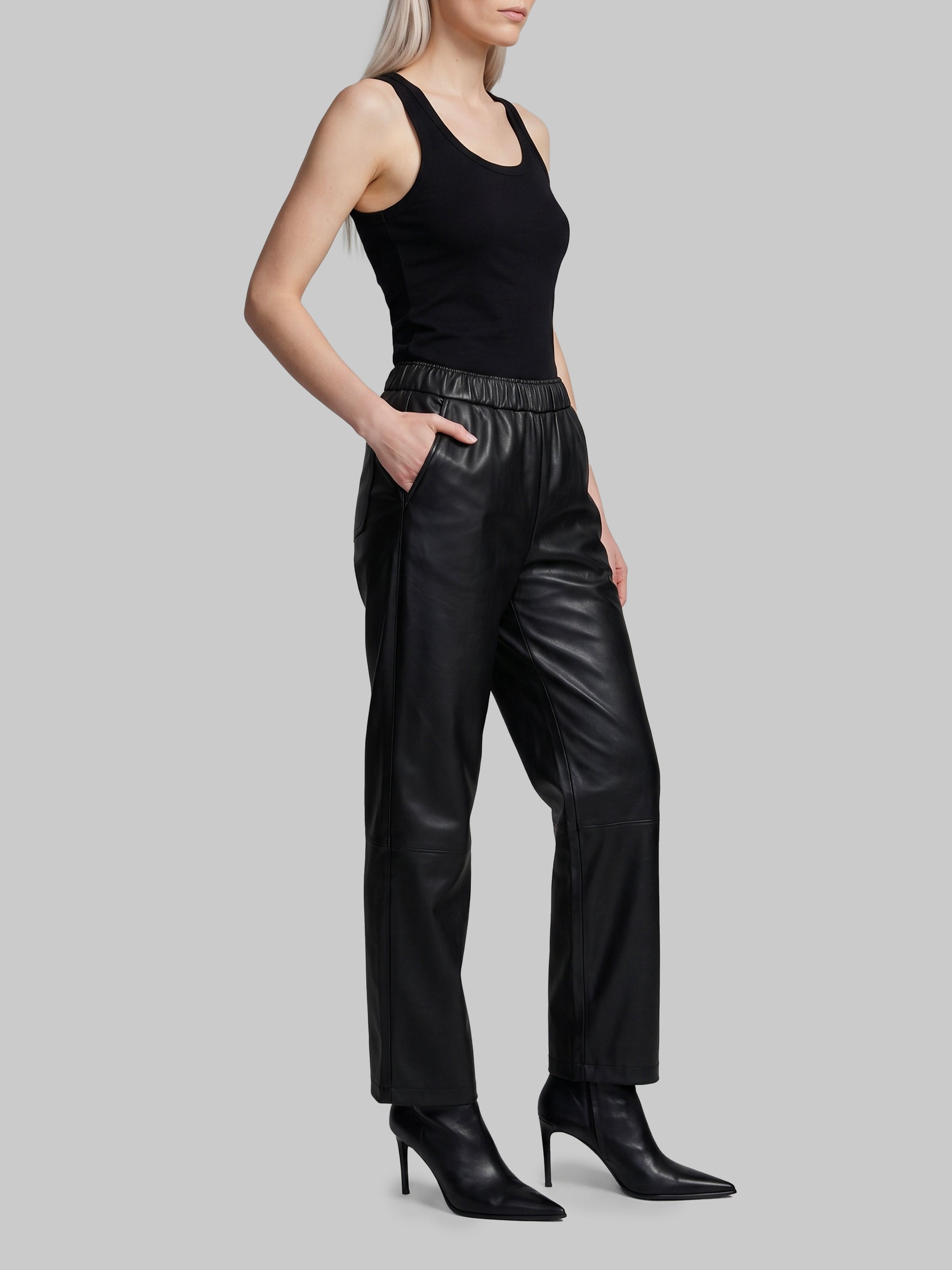sarah leather pants in black