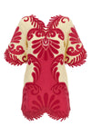 spring arabesc linen mini dress