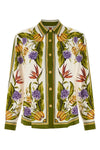 sand tropical scarf print lenzing ecovero(tm)(tm) and euroflax(tm) blend shirt