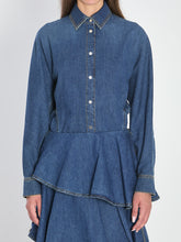 ALAIA 36 rounded shirt in denim 