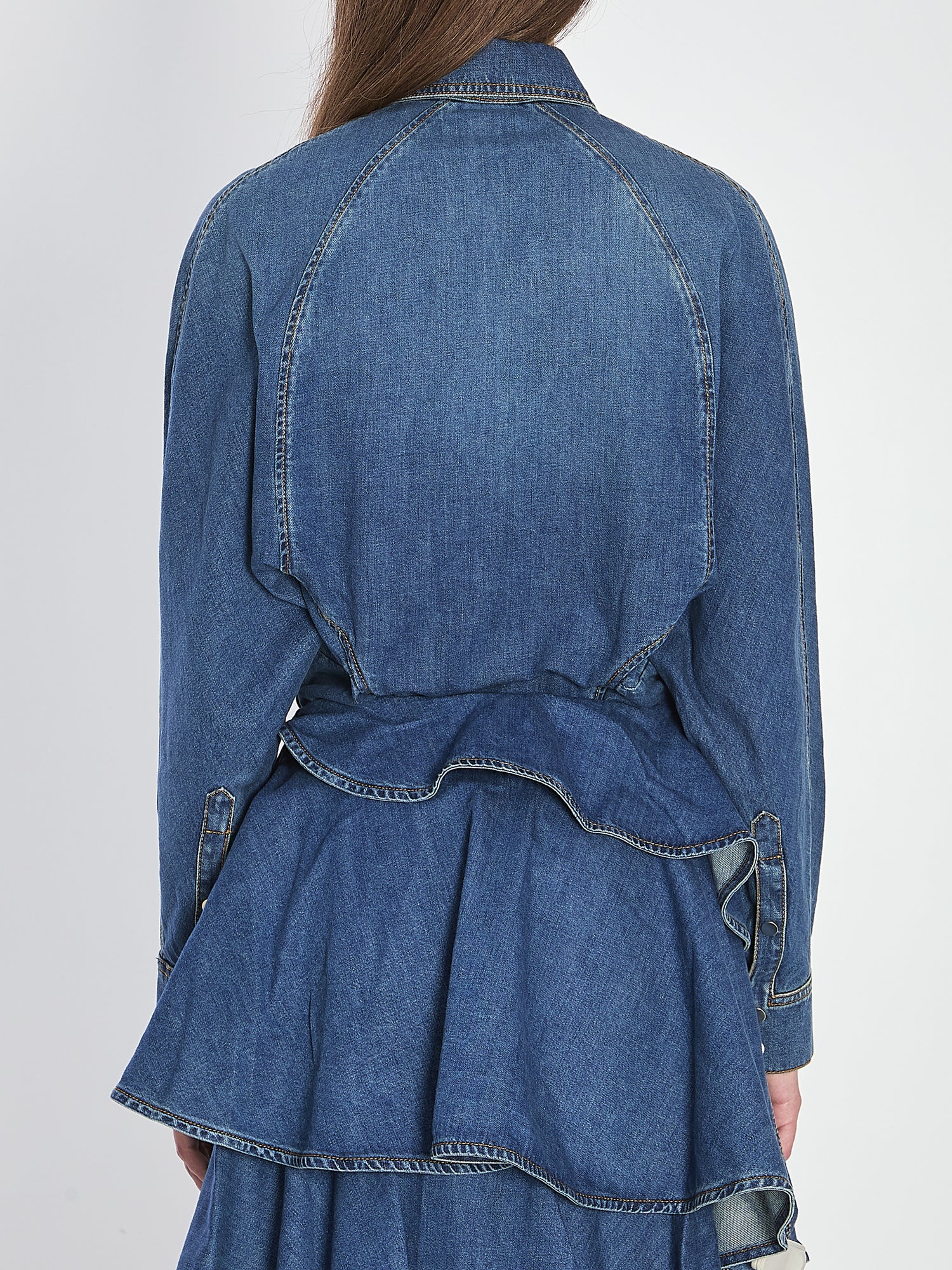 ALAIA 36 rounded shirt in denim 