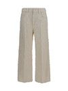 square-leg dyed furry pants with monili