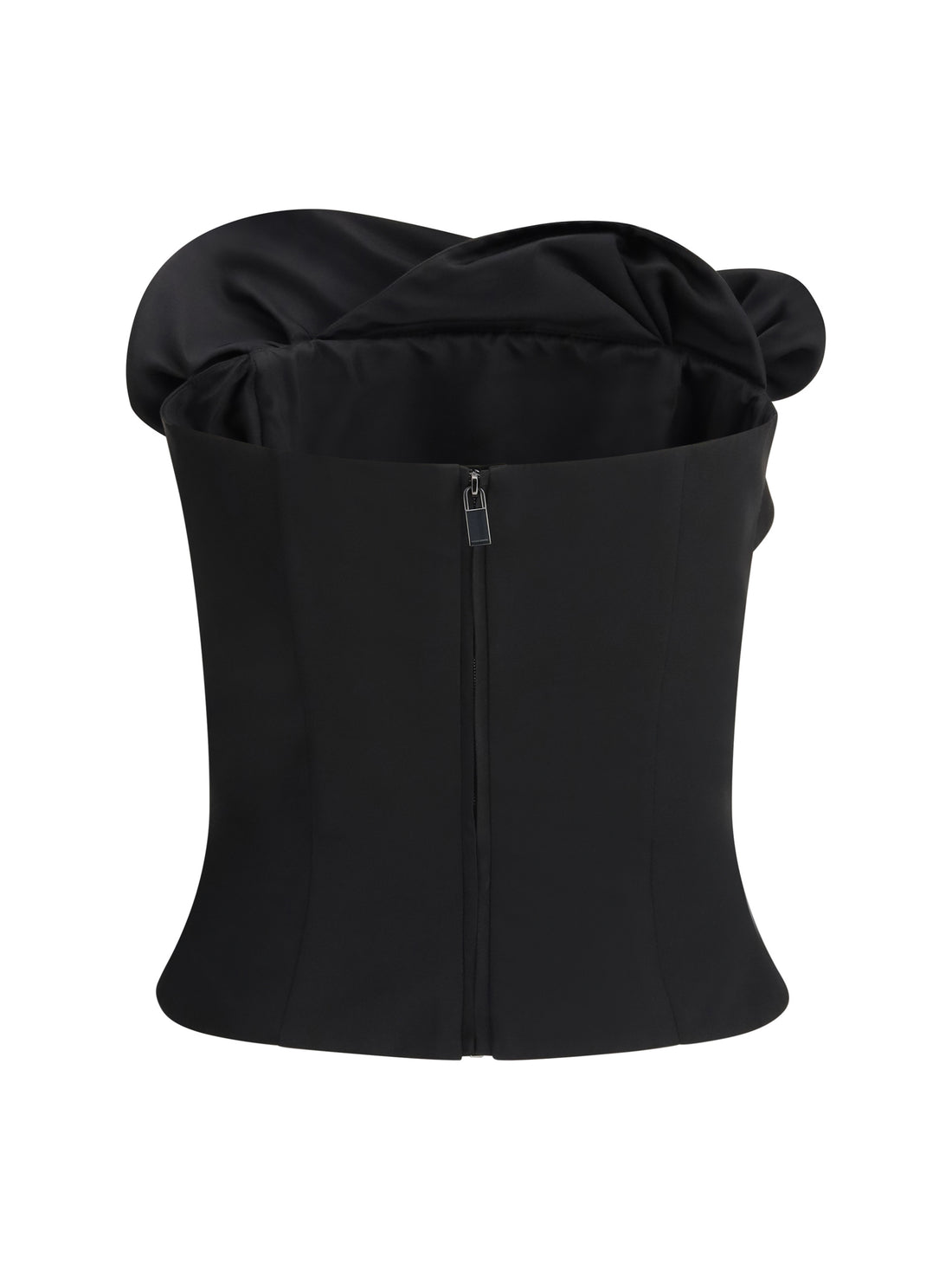 MAGDA BUTRYM 38 wool and silk corset top with sculptural neckline