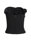 wool and silk corset top with sculptural neckline