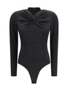 long-sleeve bodysuit with twist detail