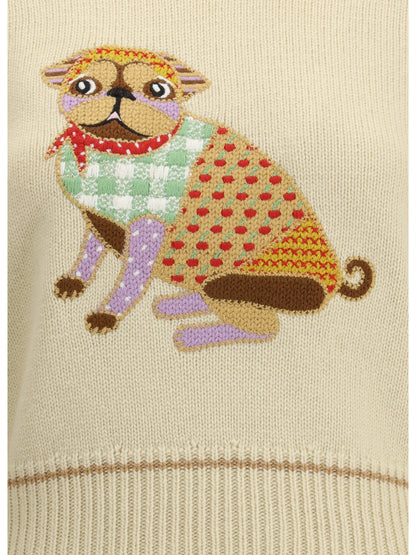 VALENTINO M le chien de la maison embroidered sweater