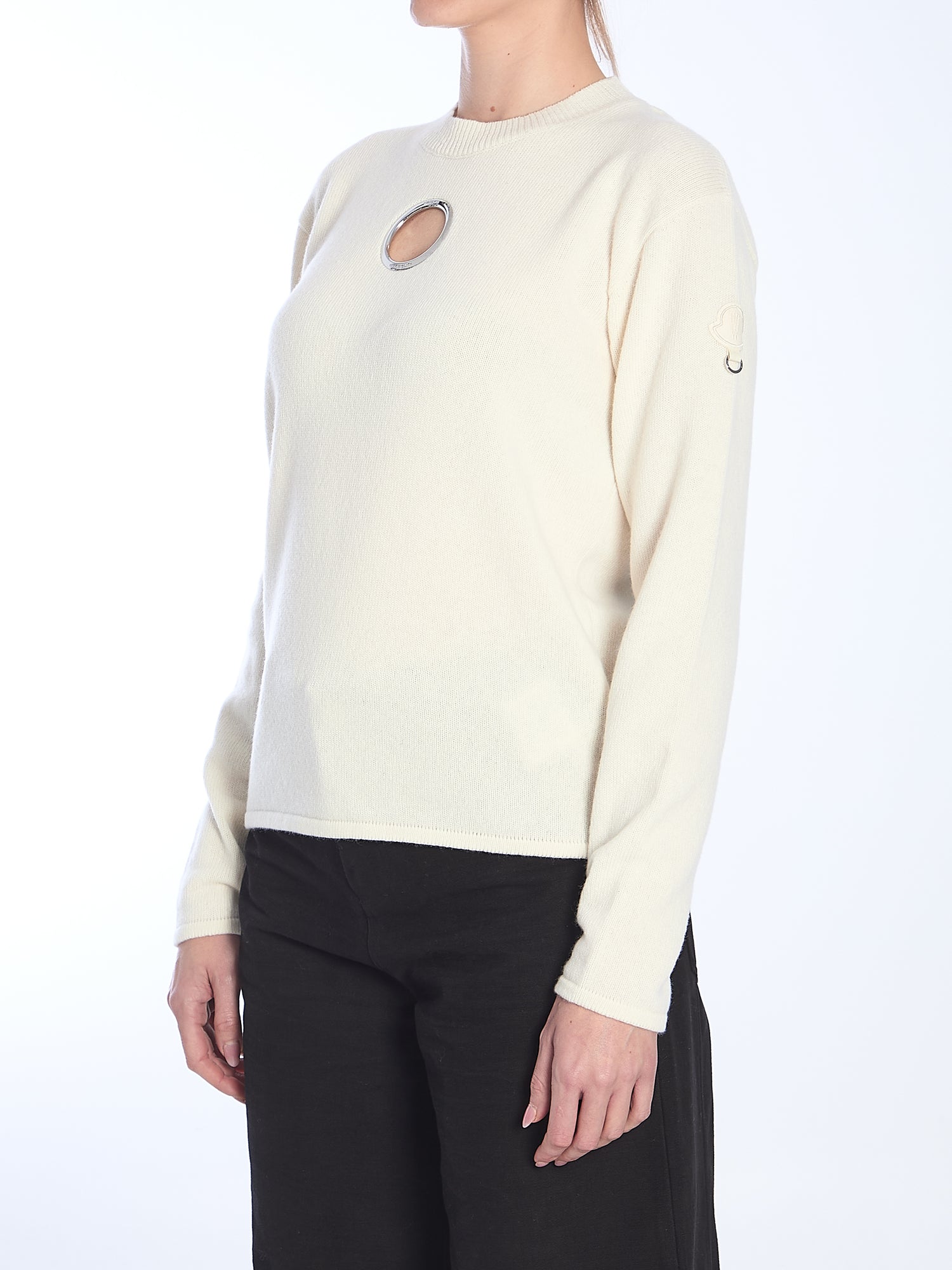 MONCLER WILLOW SMITH XS white wool sweater