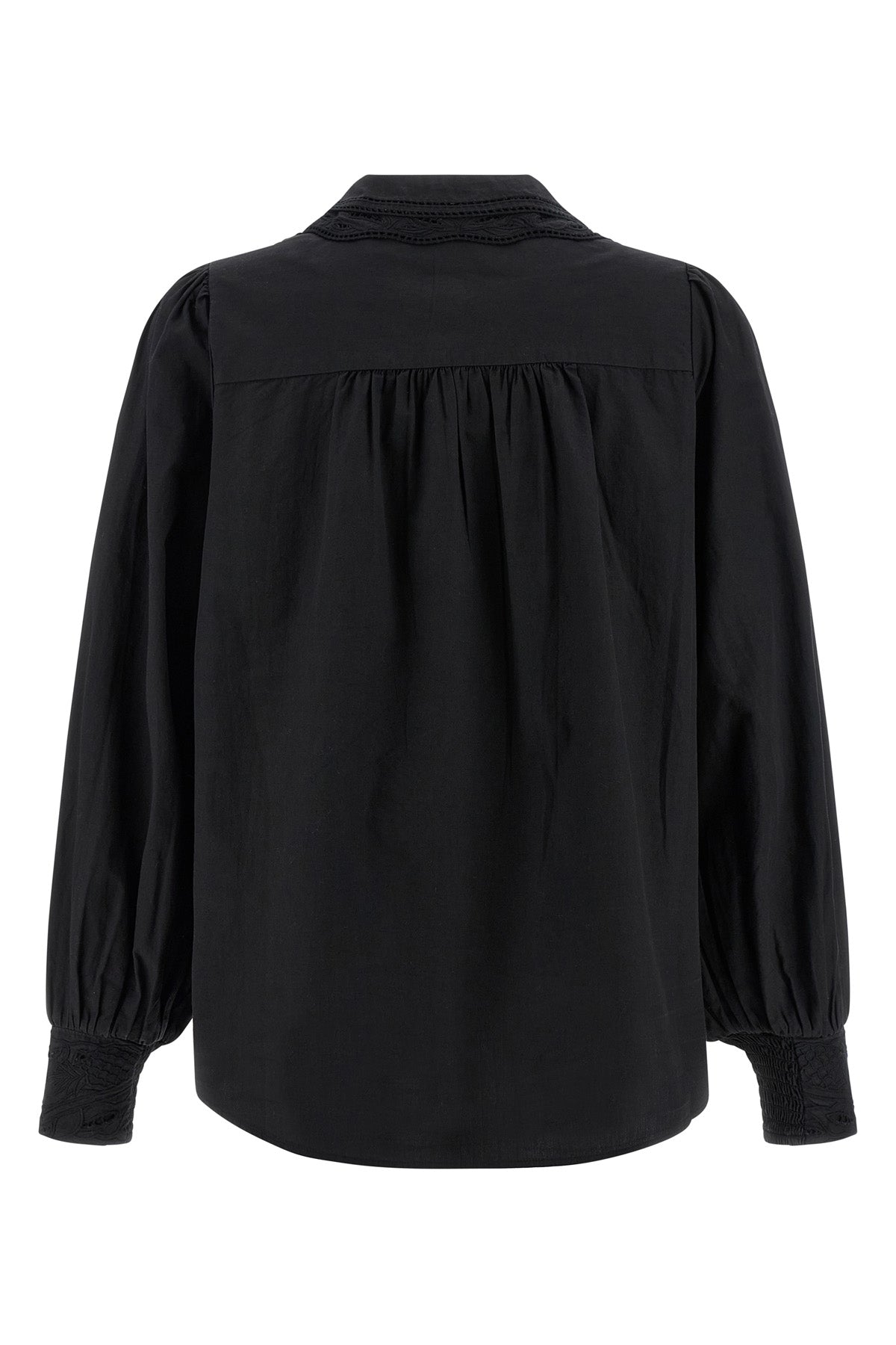 black embroidered cotton shirt