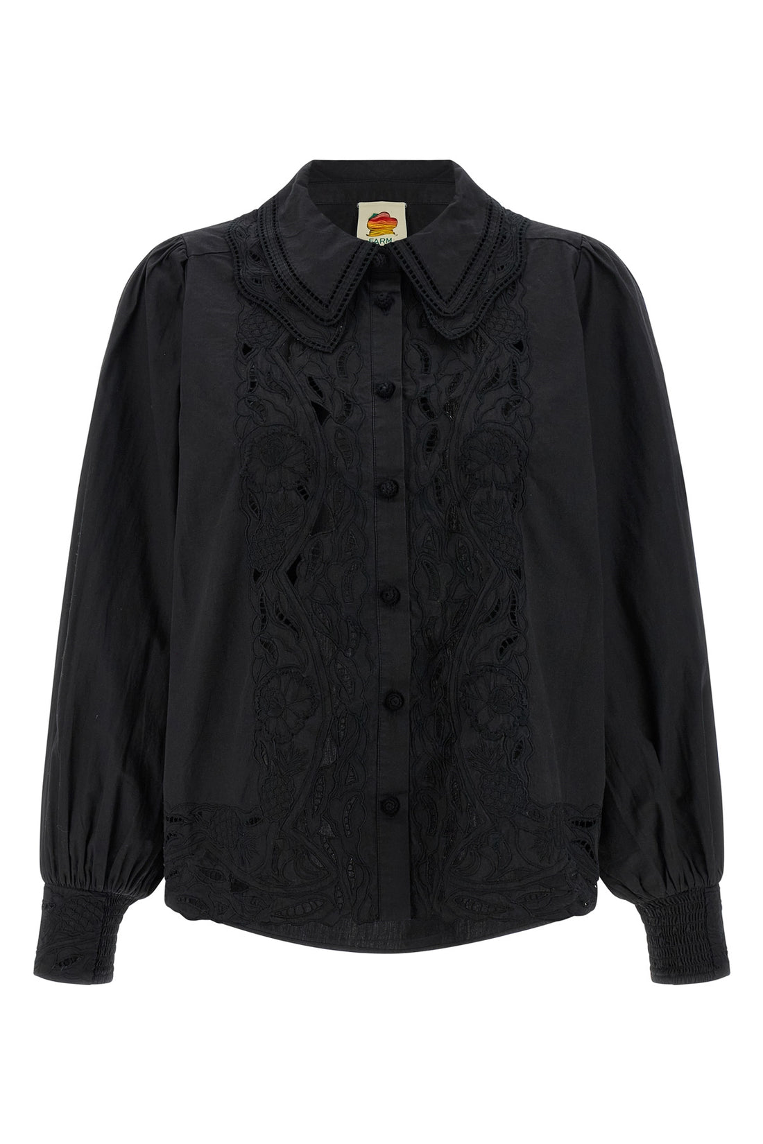 FARM RIO M black embroidered cotton shirt