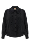 black embroidered cotton shirt