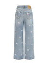 poodle-print baggy jeans