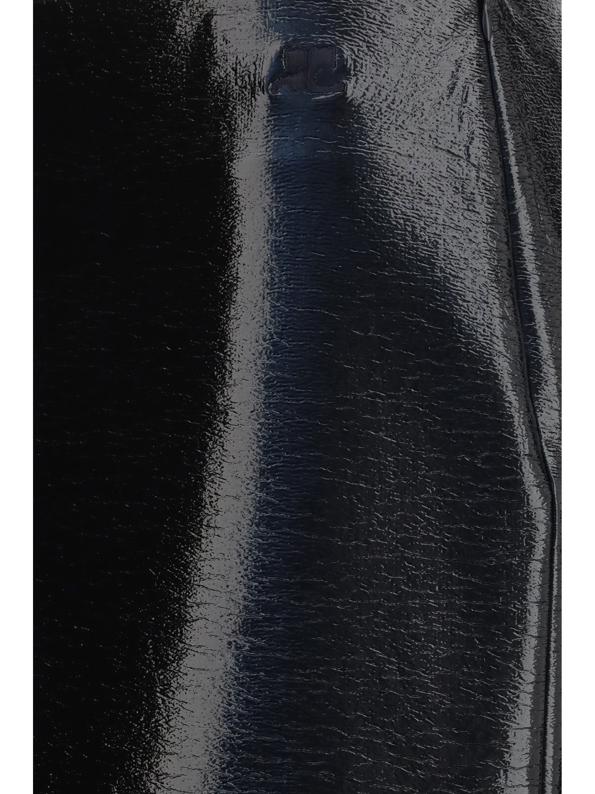 vinyl midi skirt