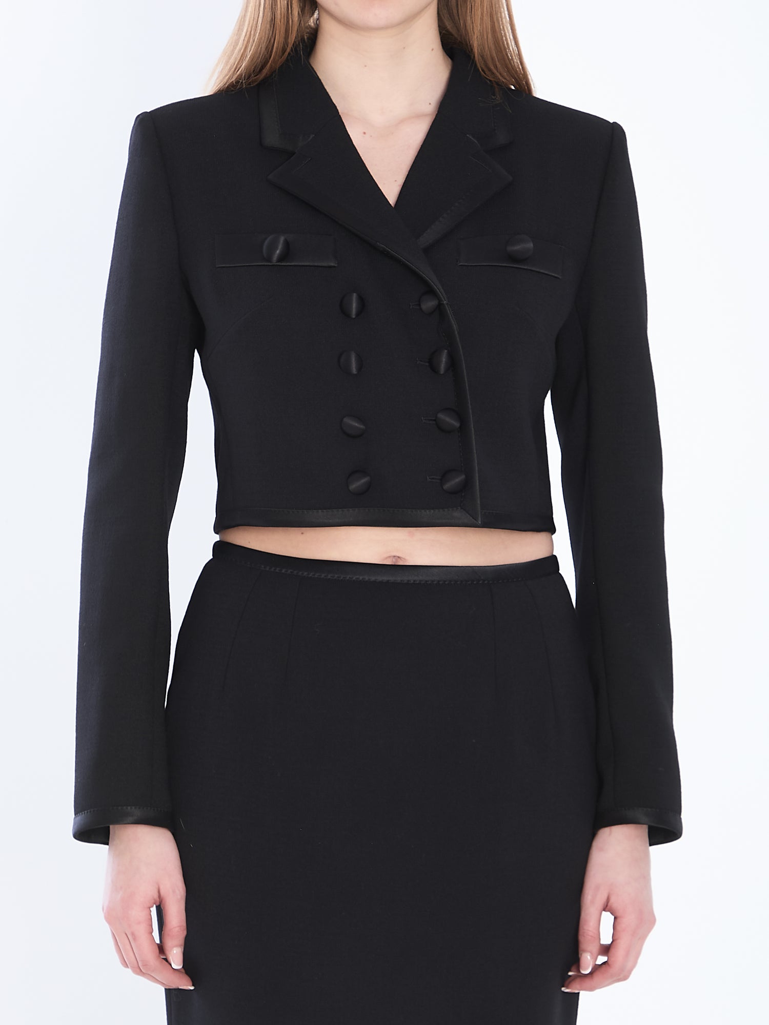 DOLCE&amp;GABBANA 40 cropped double-breasted jacket