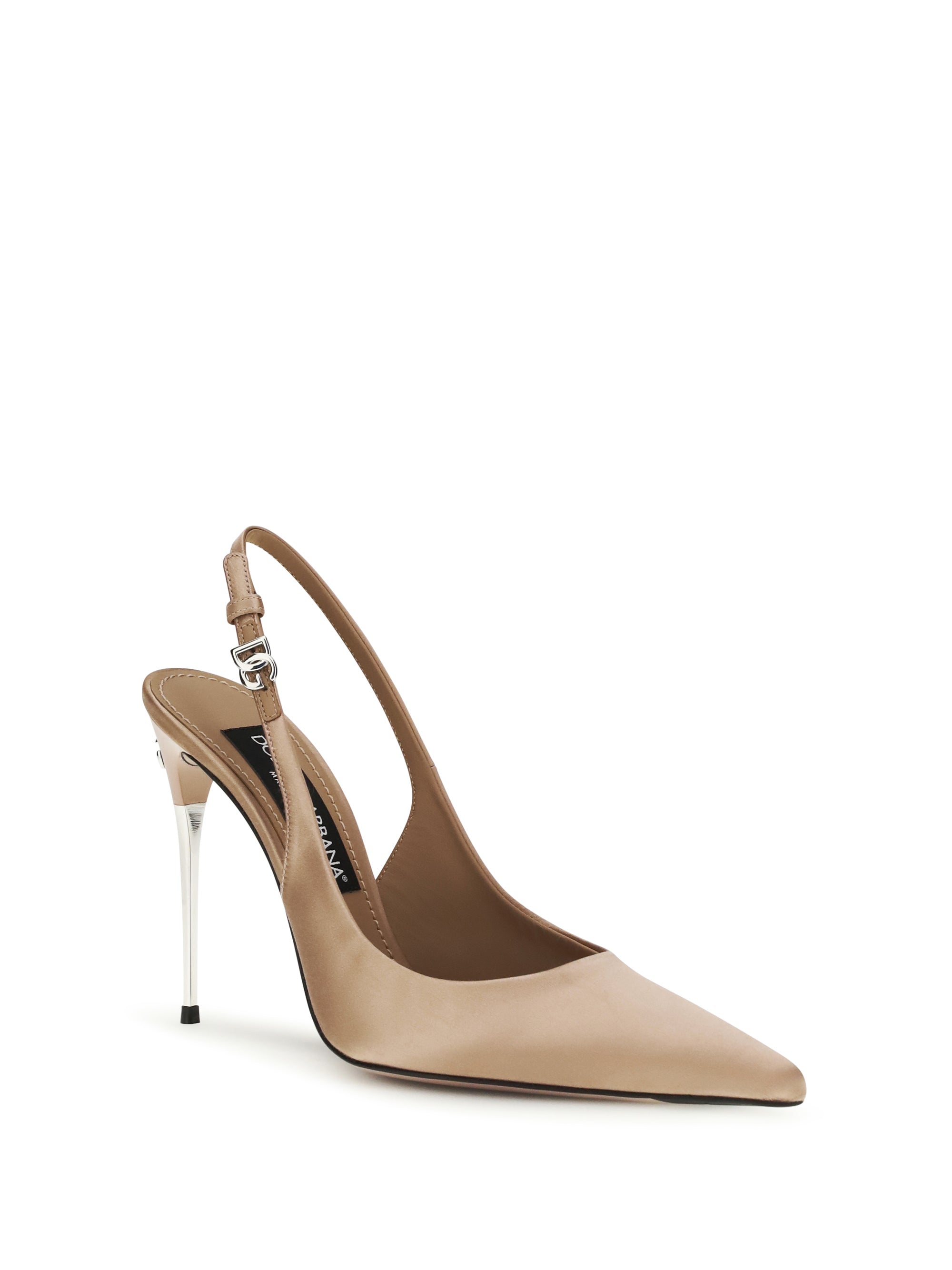 satin slingback pumps