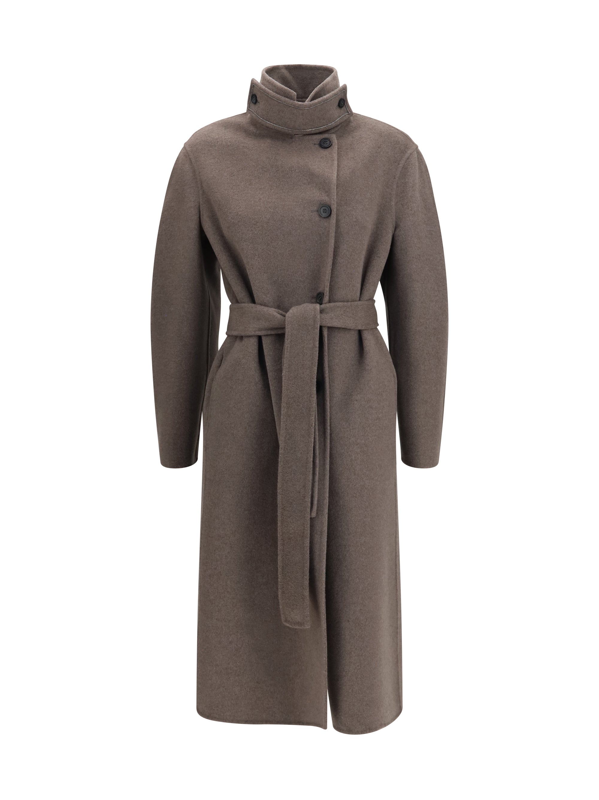 long double faced wool and cashmere coat