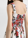 floral print bustier midi dress