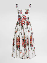 DOLCE&GABBANA 40 floral print bustier midi dress