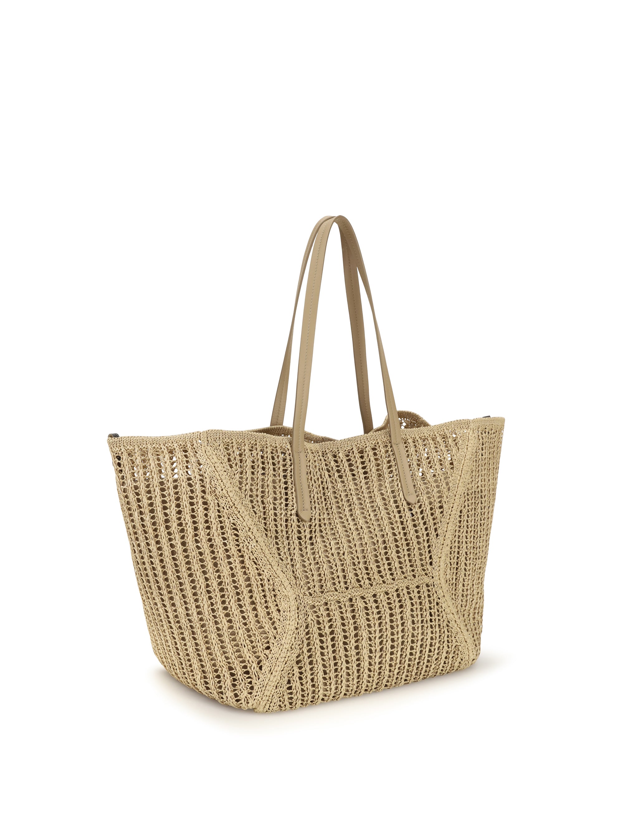 bc duo shoulder bag in raffia