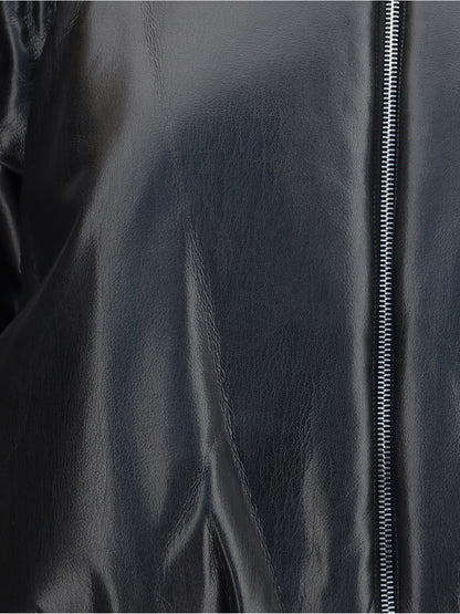 PINKO M  cropped bomber with a leather-effect