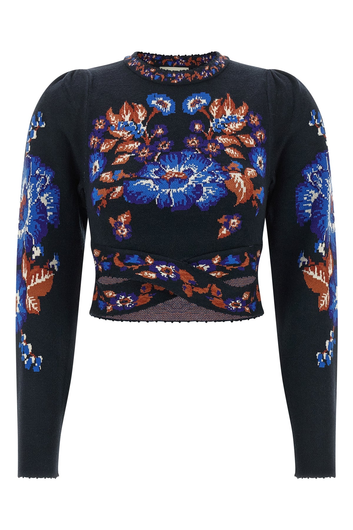 the farm rio bow garden top redefines contemporary knitwear through a structur