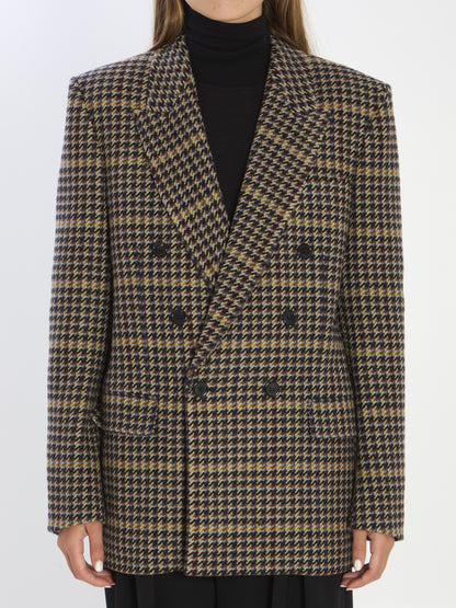 SAINT LAURENT 38 checked wool jacket