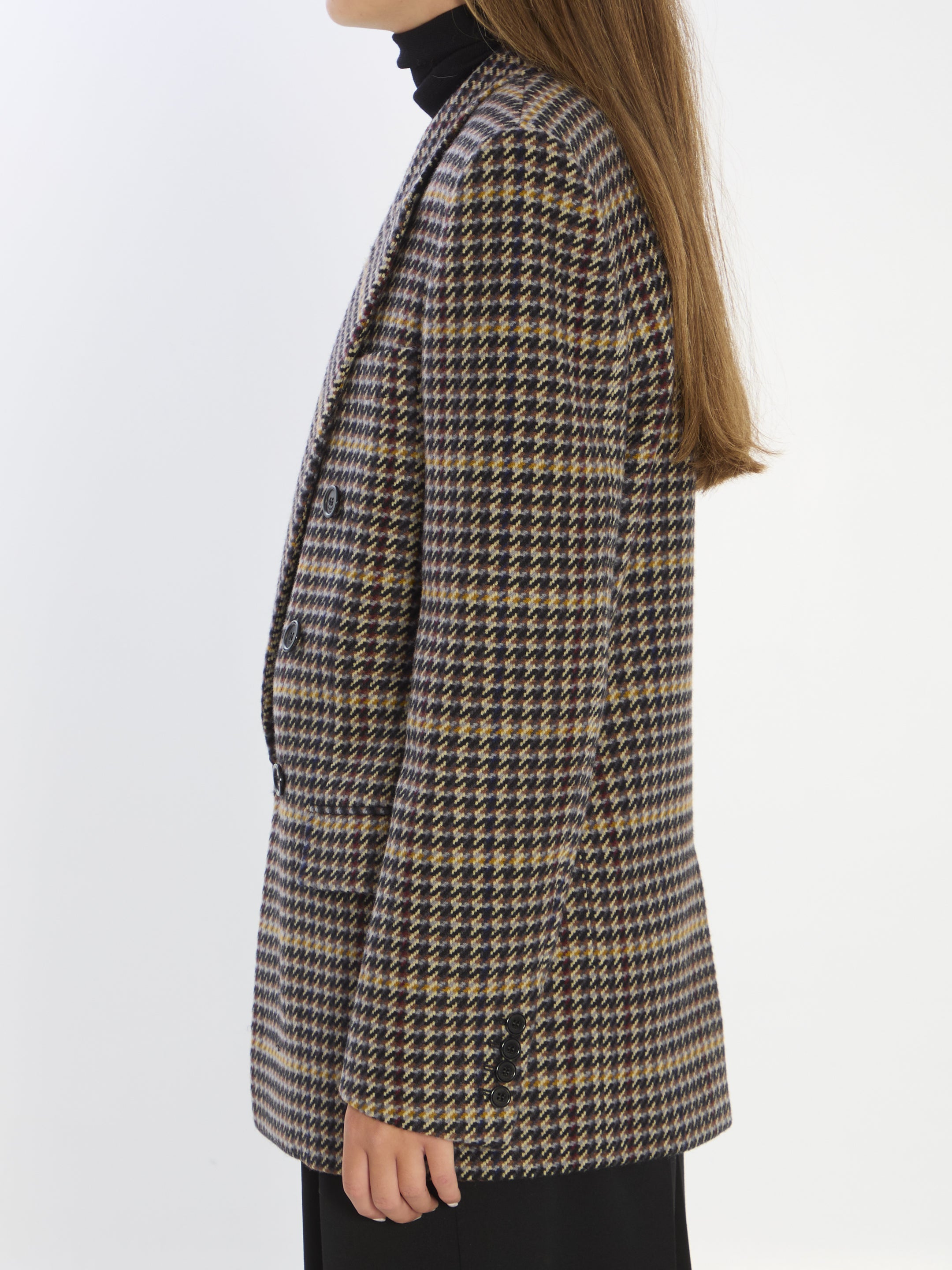 SAINT LAURENT 38 checked wool jacket