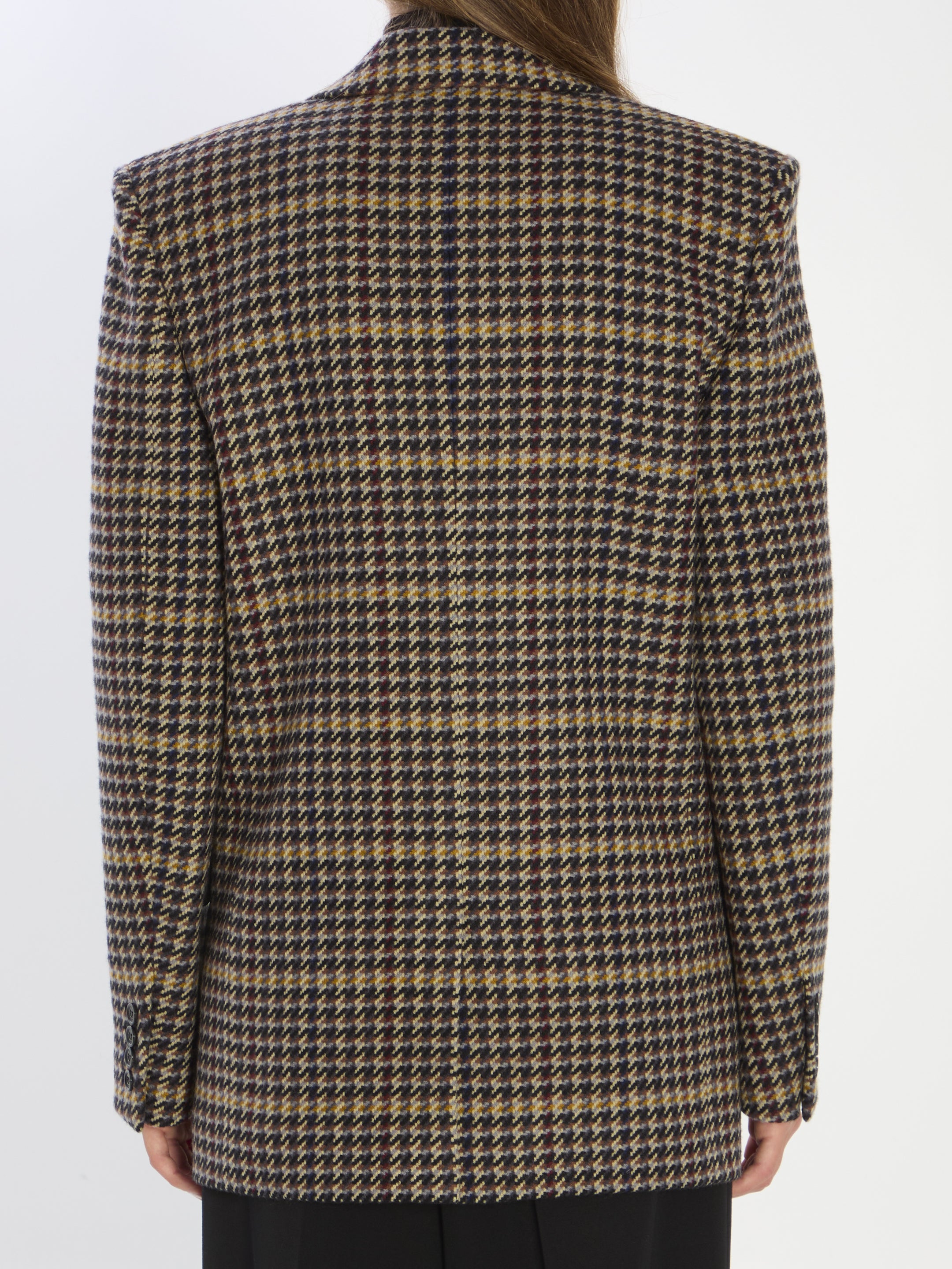 SAINT LAURENT 38 checked wool jacket