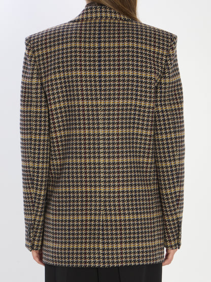 SAINT LAURENT 38 checked wool jacket