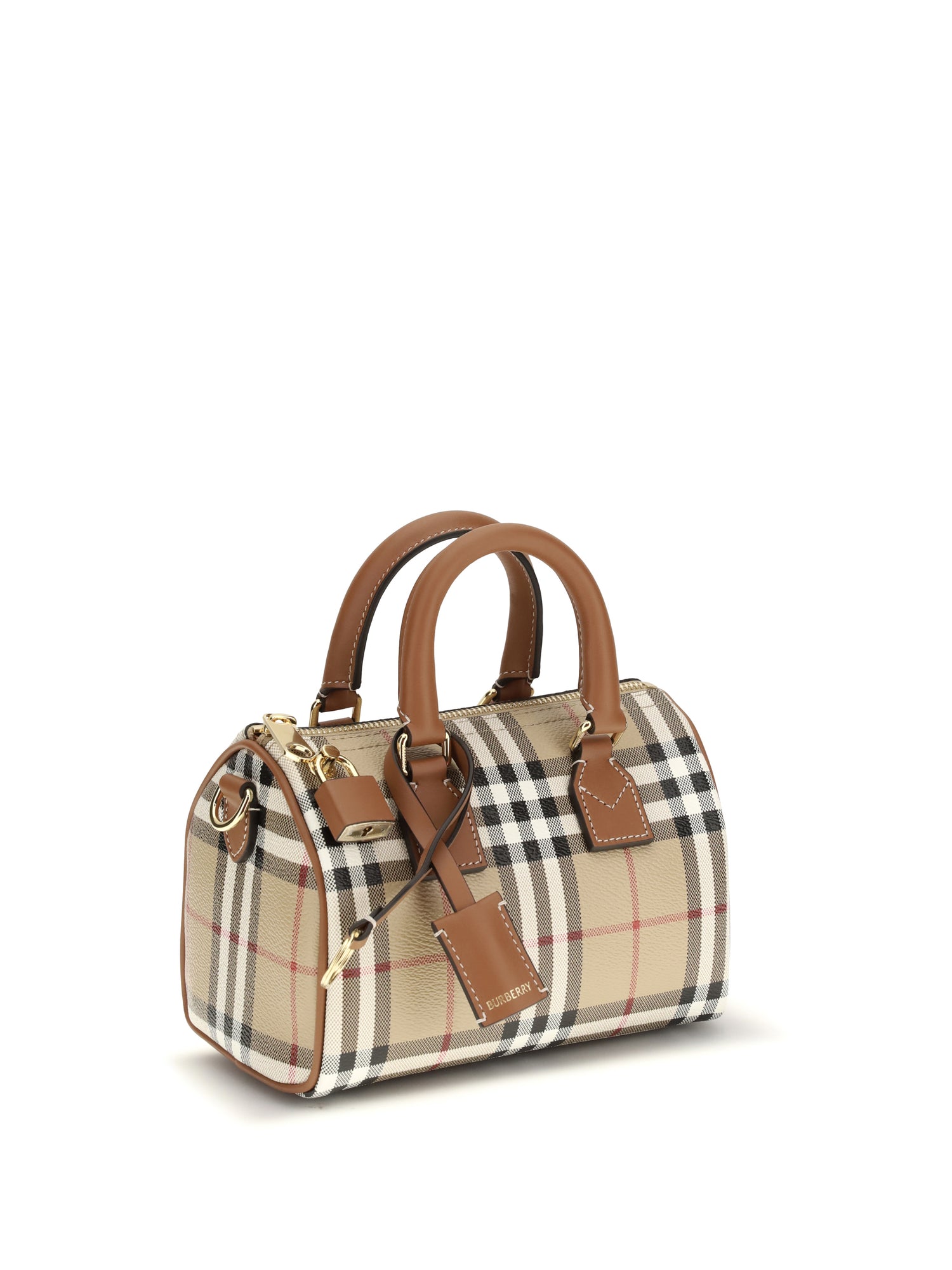 BURBERRY OS mini check bowling handbag