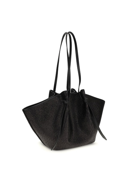 YUZEFI OS large raffia mochi shoulder bag