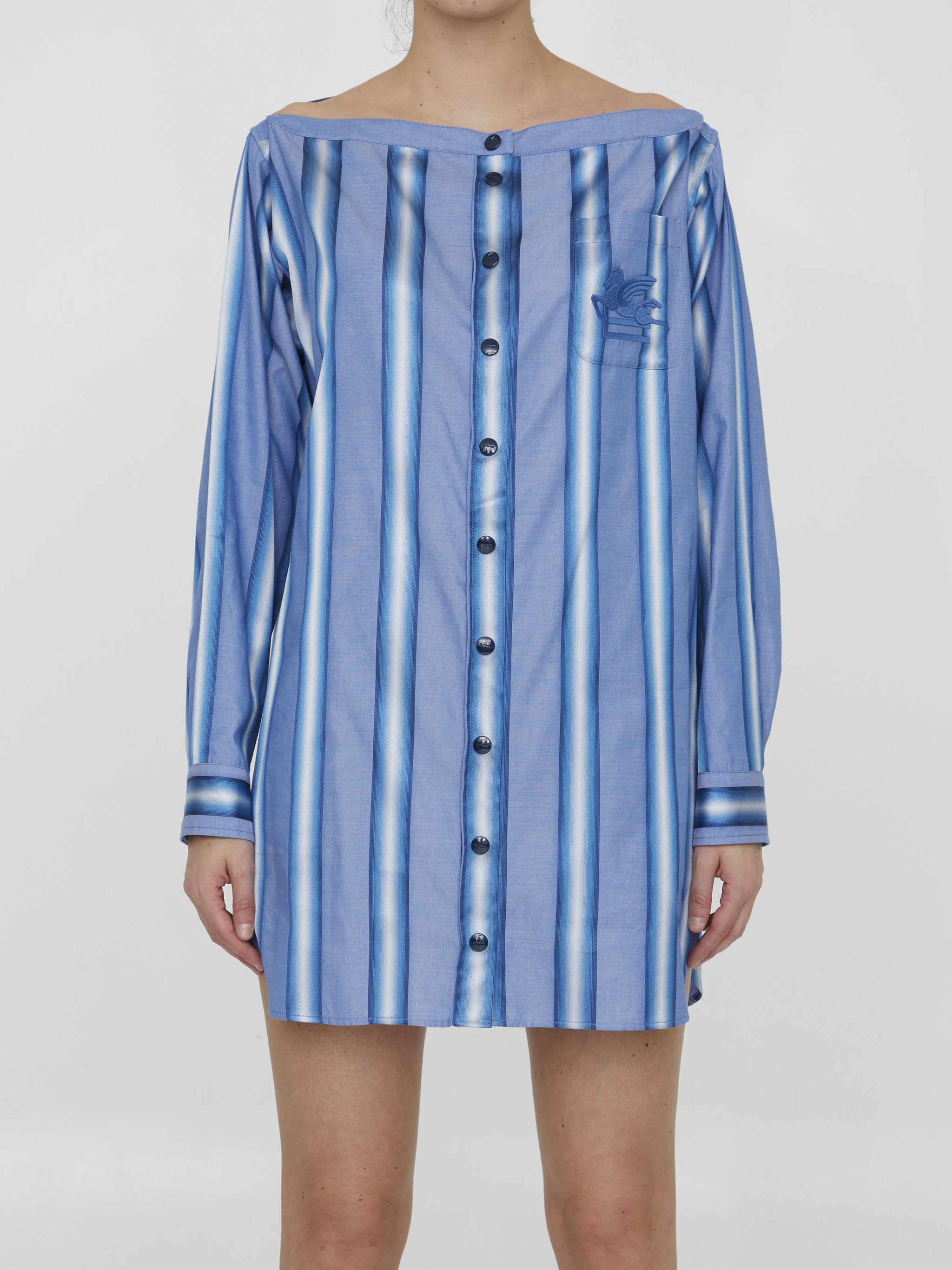 striped shirt dress