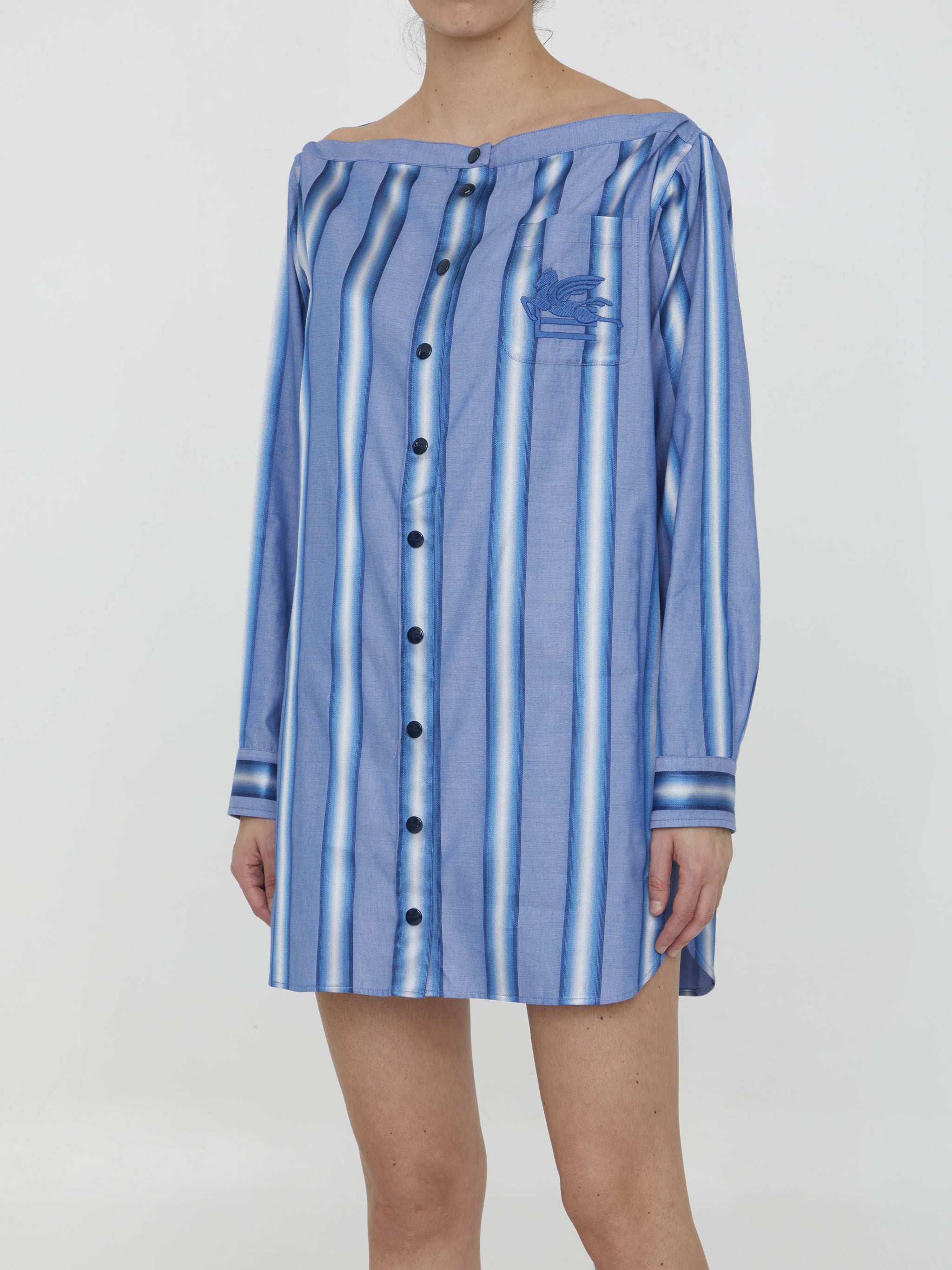 striped shirt dress