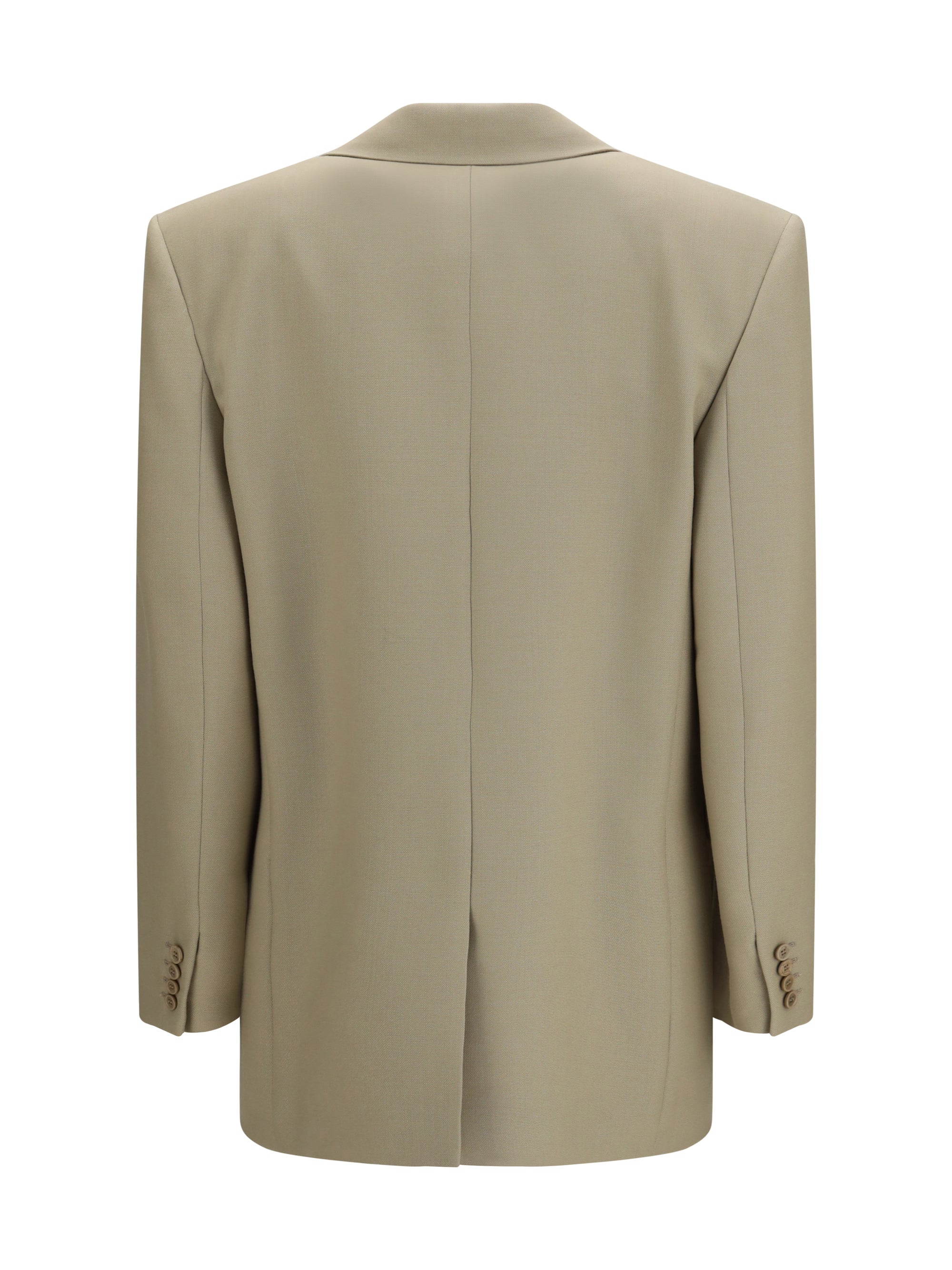 single-breasted jacket in wool and silk