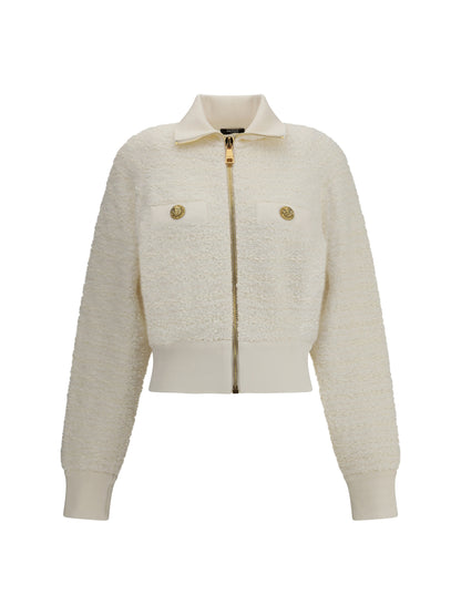 BALMAIN 36 tweed bomber jacket 