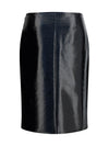 vinyl midi skirt