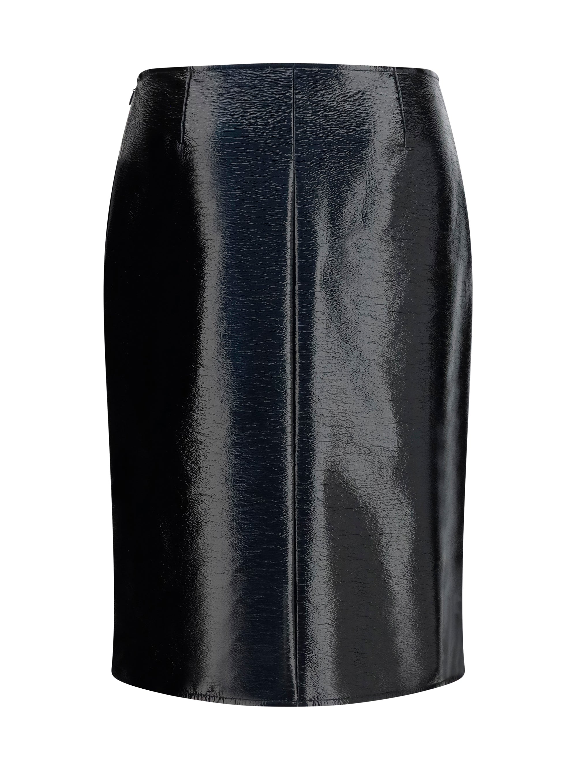 vinyl midi skirt