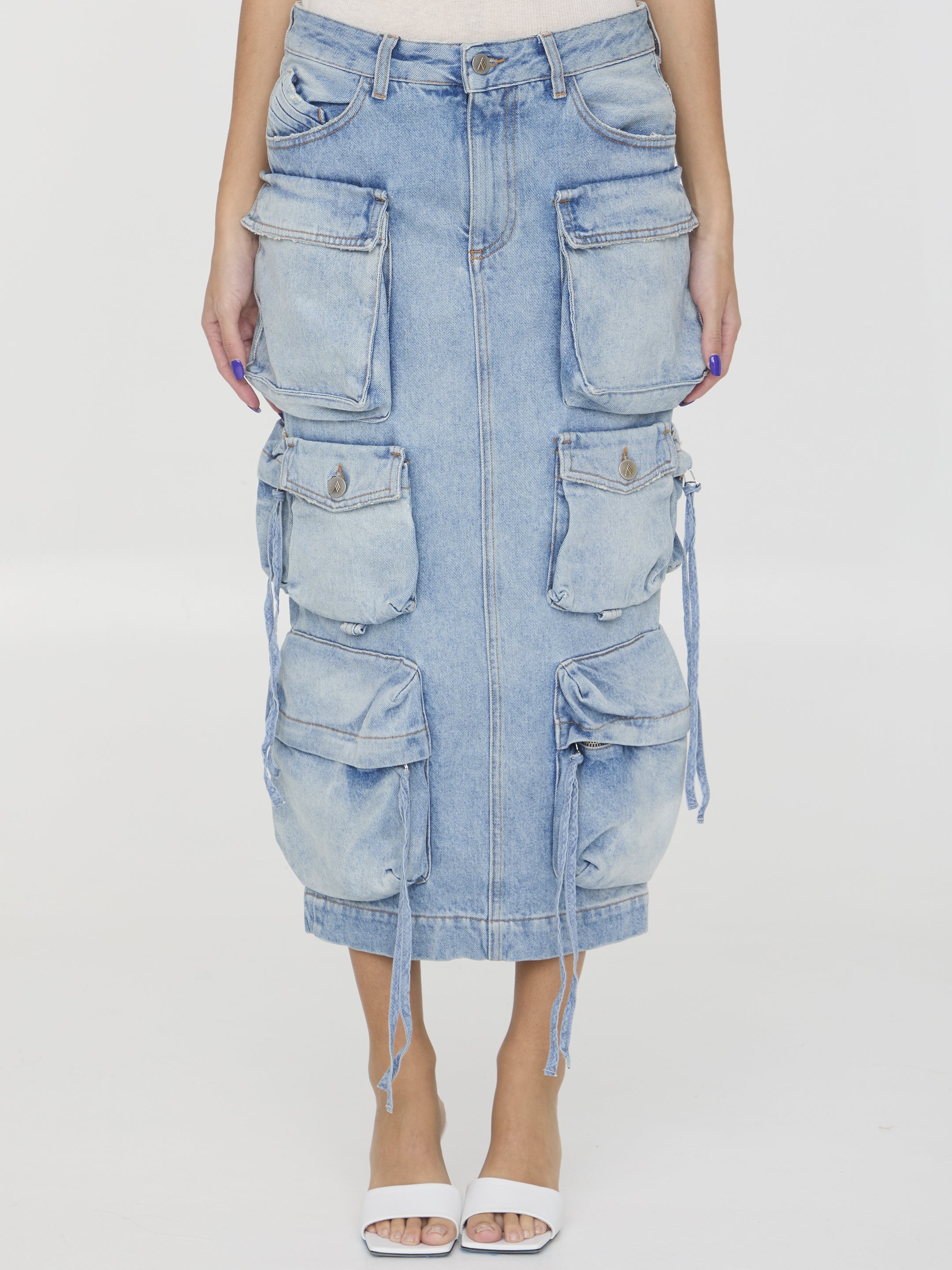 THE ATTICO 25 cargo midi skirt