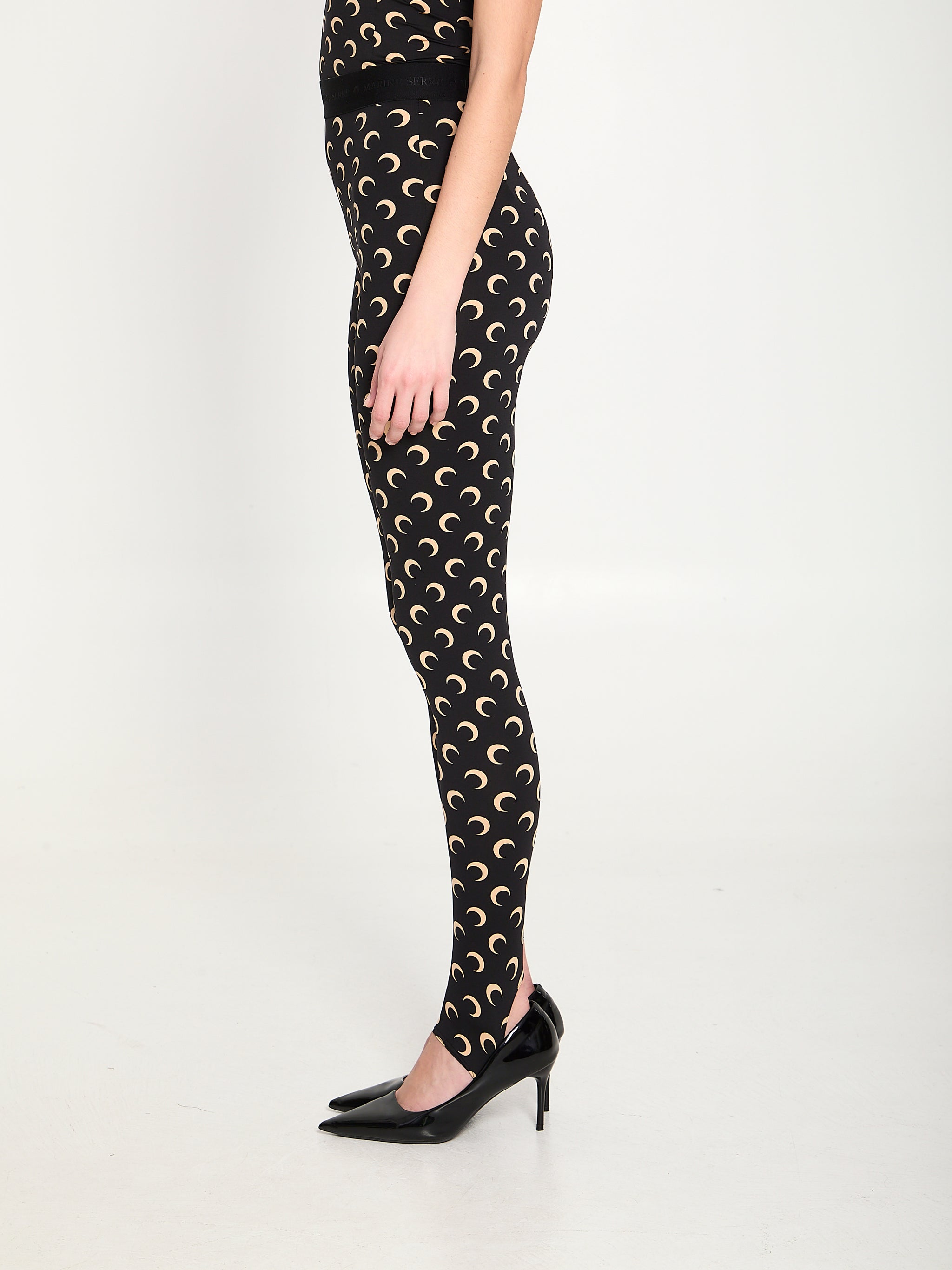 moon printed jersey leggings