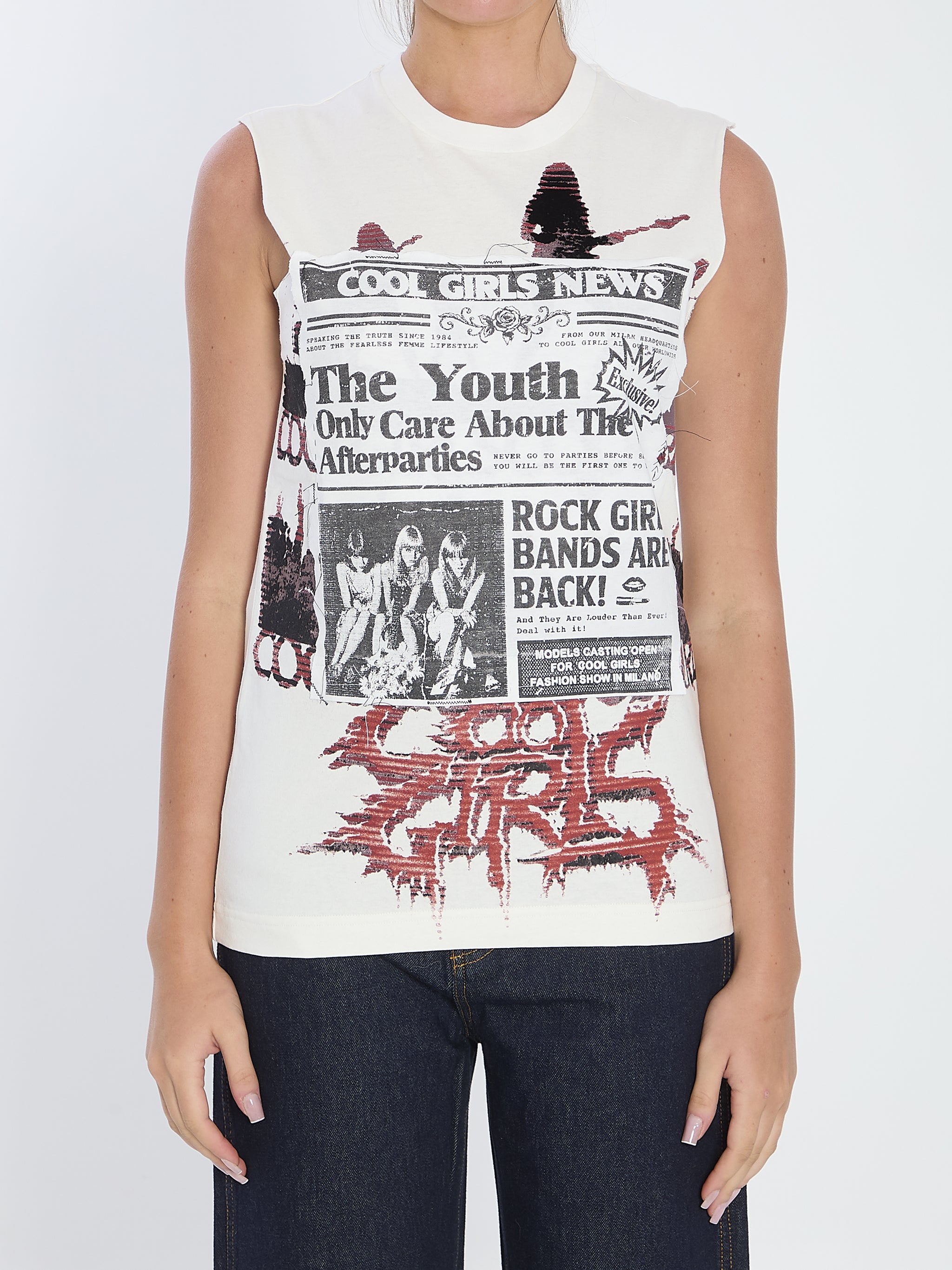 printed jersey top